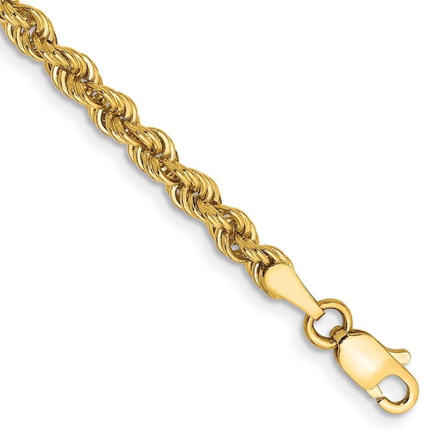 10K Yellow Gold 3mm Regular Rope Chain - 9 in.