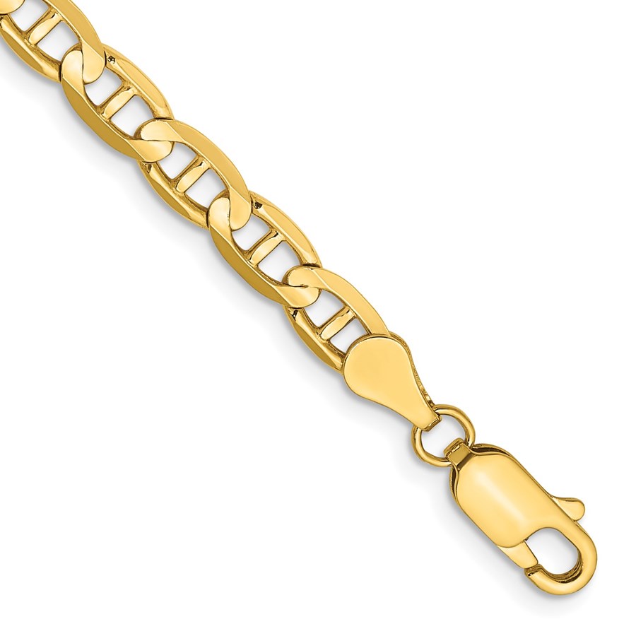 10K Yellow Gold 4.5mm Concave Anchor Chain - 9 in.
