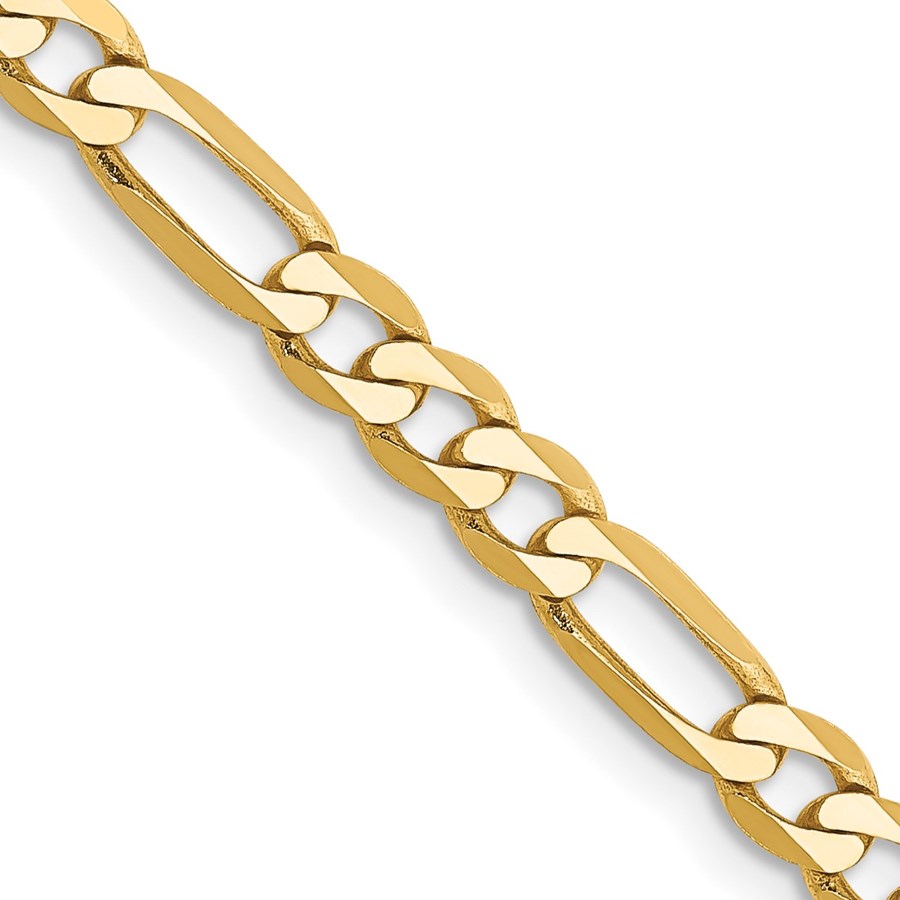 10K Yellow Gold 4mm Flat Figaro Chain - 20 in.