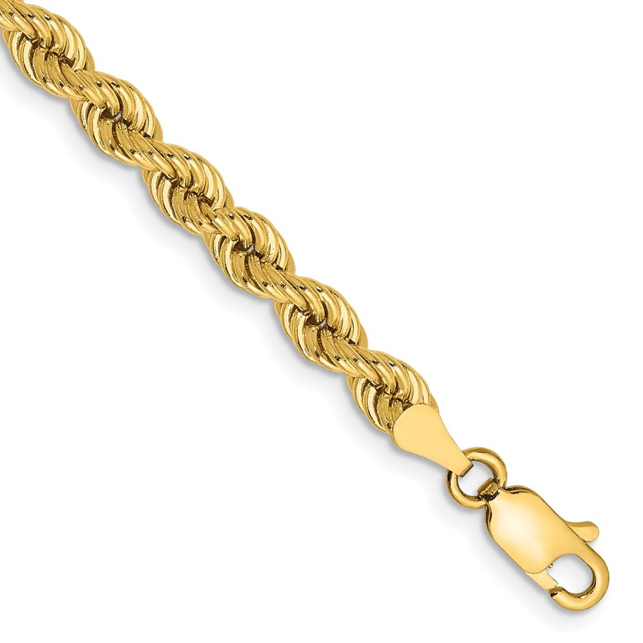 10K Yellow Gold 4mm Regular Rope Chain - 9 in.