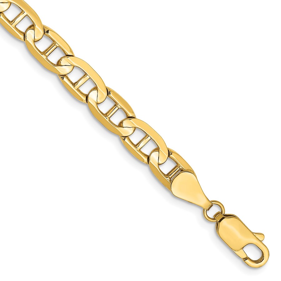 10K Yellow Gold 5.25mm Concave Anchor Chain - 9 in.