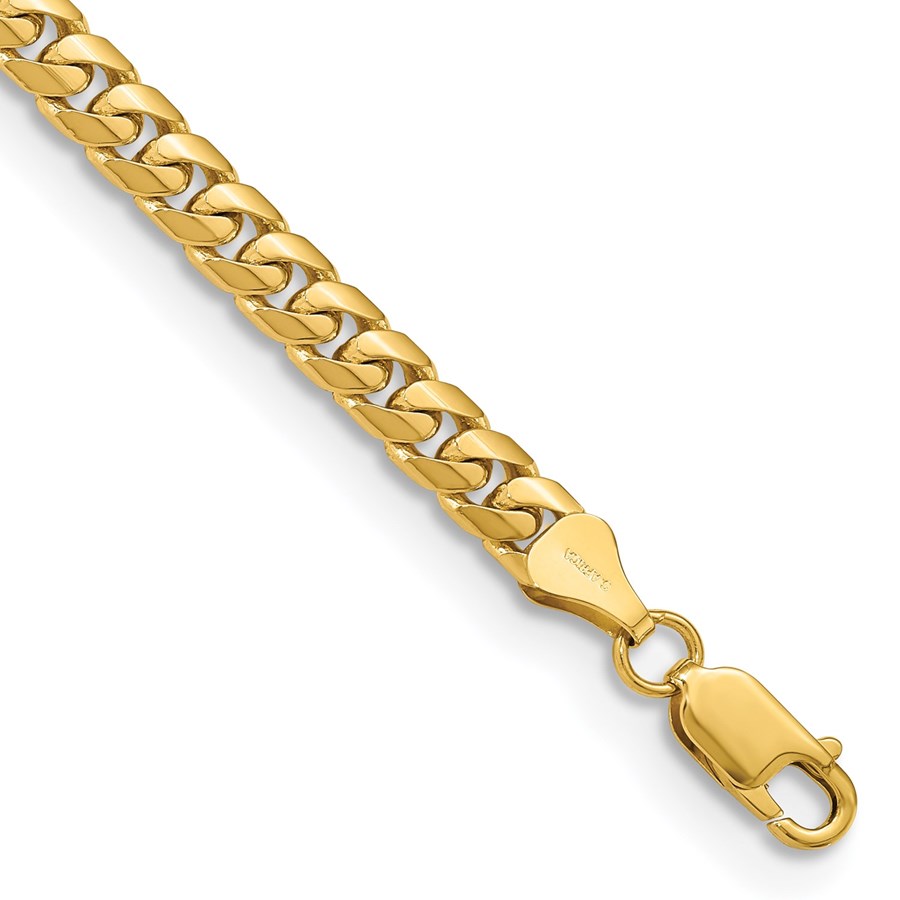 10K Yellow Gold 5.5mm Solid Miami Cuban Chain - 9 in.