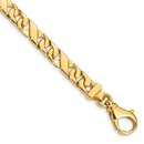 10K Yellow Gold 6.7mm Hand- Fancy Link Bracelet - 9 in.