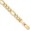 10K Yellow Gold 7.3mm Semi-Solid Figaro Chain - 9 in.