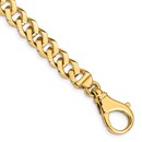 10K Yellow Gold 8mm Hand- Fancy Link Bracelet - 9 in.