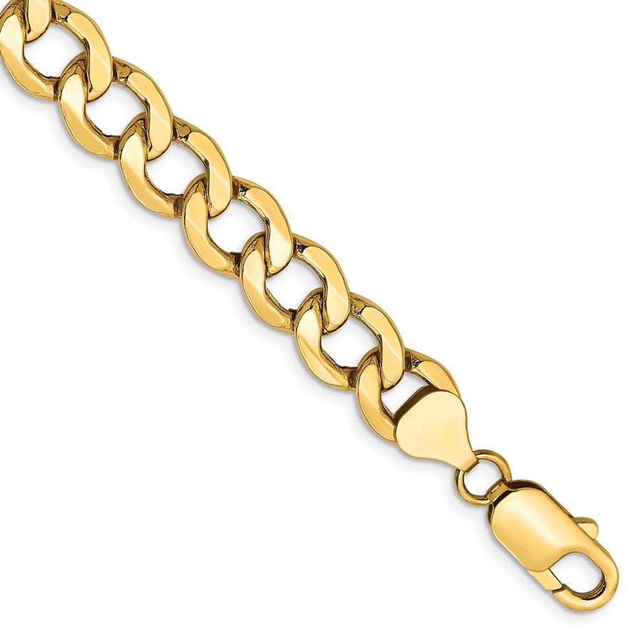 10K Yellow Gold 9mm Semi-Solid Curb Chain - 9 in.