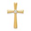 10K Yellow Gold AA Diamond Cross Pendant - 20.5 mm