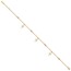 10K Yellow Gold and Textured Cross Anklet - 9 in.