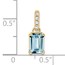 10K Yellow Gold Aquamarine and Diamond Pendant - 15.9 mm