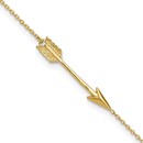 10K Yellow Gold Arrow 9in Plus Anklet - 9 in.