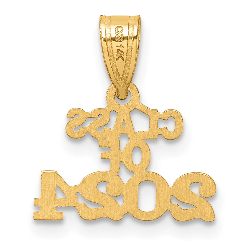 10K Yellow Gold Block CLASS OF 2024 Charm 16 1 Mm   10k Yellow Gold Block Class Of 2024 Charm 16 1 Mm 264701 3 