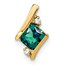 10K Yellow Gold Cushion Alexandrite and Diamond Chain Slide