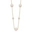 10K Yellow Gold CZ and 7-8mm Pearl Necklace - 20 in.