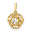 10K Yellow Gold CZ Love Knot Charm - 14.75 mm