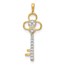 10K Yellow Gold Diamond Club Key Pendant