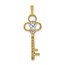 10K Yellow Gold Diamond Club Key Pendant