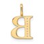 10K Yellow Gold Diamond Letter B Initial Pendant - 15.26 mm