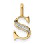 10K Yellow Gold Diamond Letter S Initial Pendant - 15.63 mm