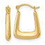 10K Yellow Gold Hollow Fancy Hoops - 15.3 mm