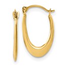 10K Yellow Gold Hollow U-Shaped Hoops - 16.8 mm