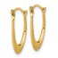 10K Yellow Gold Hollow U-Shaped Hoops - 16.8 mm