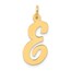 10K Yellow Gold Large Script Letter E Initial Charm