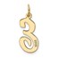 10K Yellow Gold Large Script Letter E Initial Charm