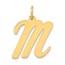 10K Yellow Gold Large Script Letter M Initial Charm