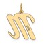 10K Yellow Gold Large Script Letter M Initial Charm