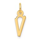 10K Yellow Gold Large Slanted Block Initial V Charm - 21.15 mm