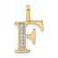 10K Yellow Gold Letter F Initial Pendant - 15.4 mm