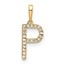 10K Yellow Gold Letter P Initial Pendant