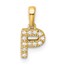 10K Yellow Gold Letter P Initial with Bail Pendant - in.