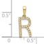 10K Yellow Gold Letter R Initial Pendant