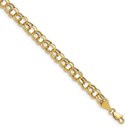 10K Yellow Gold Lite 5.5mm Double Link Charm Bracelet - 8 mm