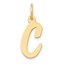 10K Yellow Gold Medium Script Letter C Initial Charm - 16.02 mm