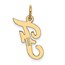 10K Yellow Gold Medium Script Letter F Initial Charm