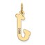 10K Yellow Gold Medium Script Letter J Initial Charm