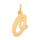 10K Yellow Gold Medium Script Letter O Initial Charm