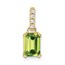 10K Yellow Gold Peridot and Diamond Pendant - 15.9 mm