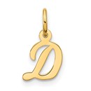 10K Yellow Gold Small Script Initial D Charm - 16.25 mm