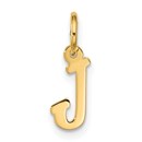 10K Yellow Gold Small Script Initial J Charm - 17.05 mm