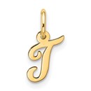 10K Yellow Gold Small Script Initial T Charm - 16.75 mm