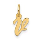 10K Yellow Gold Small Script Initial V Charm - 15.65 mm