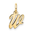 10K Yellow Gold Small Script Initial W Charm - 16.5 mm