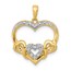 10K Yellow Gold Three Smaller Hearts Pendant