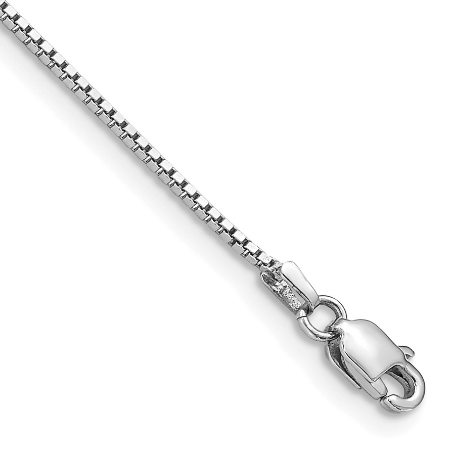 10K Yellow Gold White Gold .95mm Box Chain Anklet - 9 in.