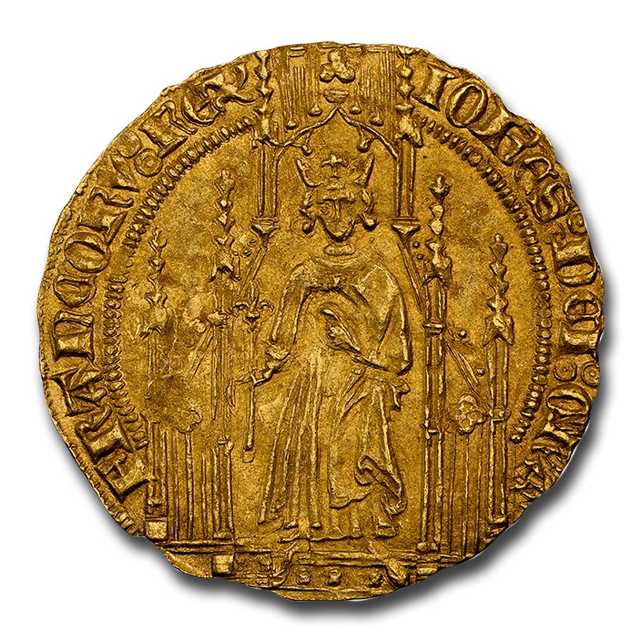 (1350-64) France Gold Royal d'Or Jean II MS-64 NGC
