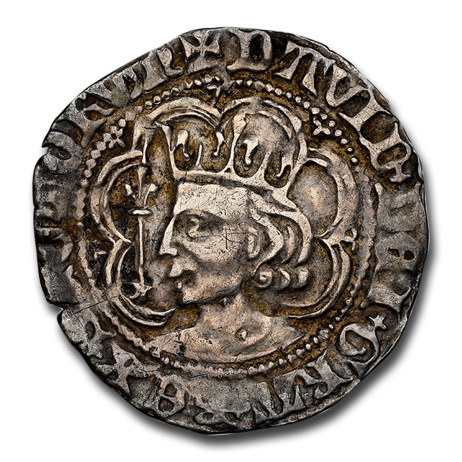 (1367-71) Scotland Silver Half Groat David II XF-45 NGC