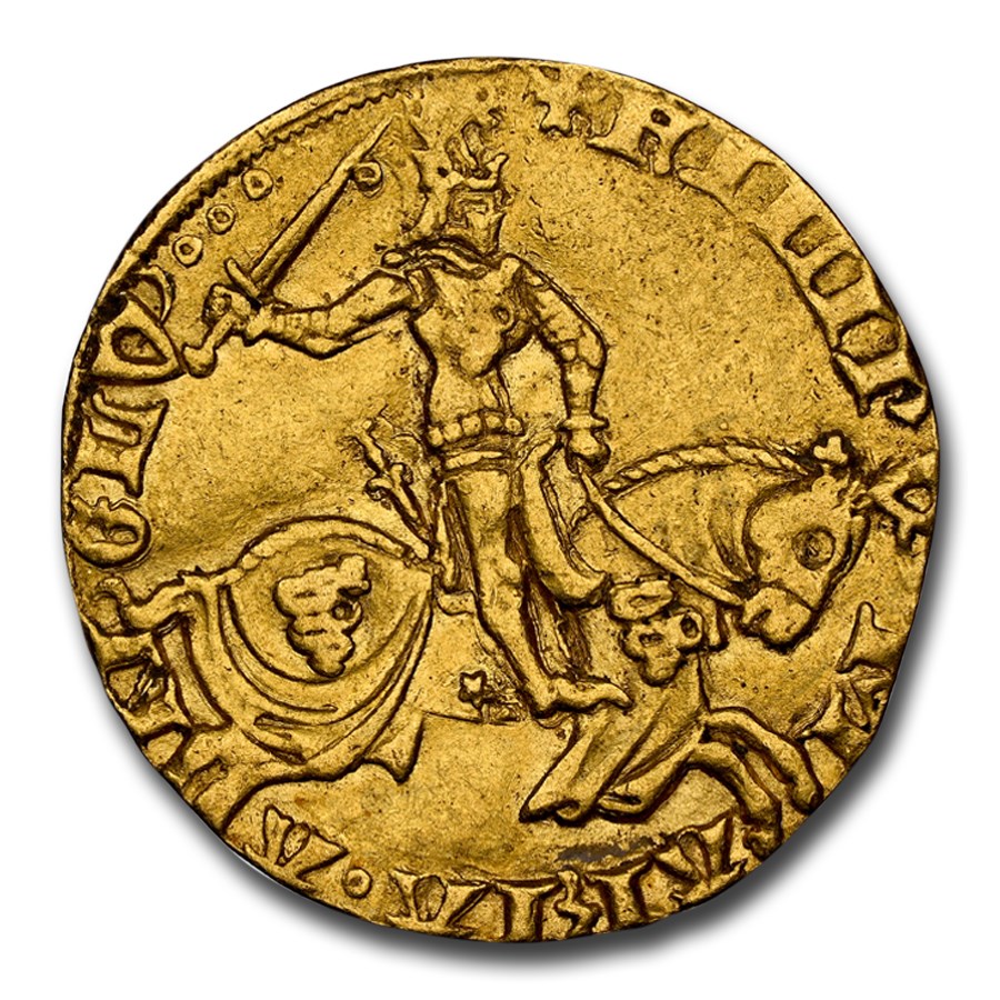 (1412-47) Italy Gold Fiorino AU-55 NGC